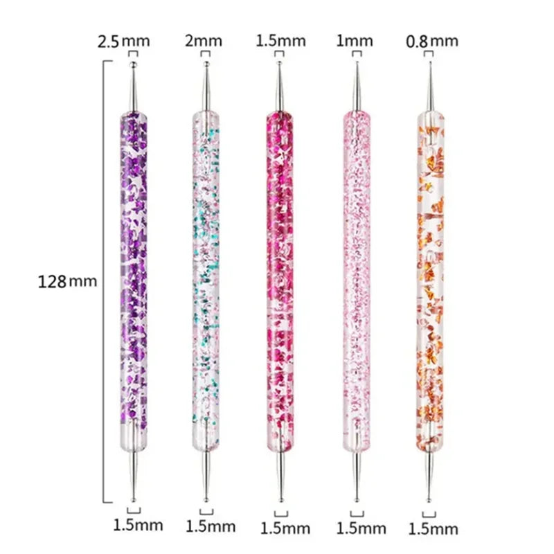 Nail Art Dotting Tools Set – Dual-ended Rhinestone Nail Design Pens for DIY Manicure