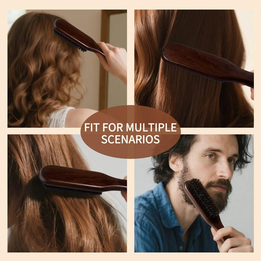 Boar Bristle Hair Brush for Men Women Thick Fine Hair