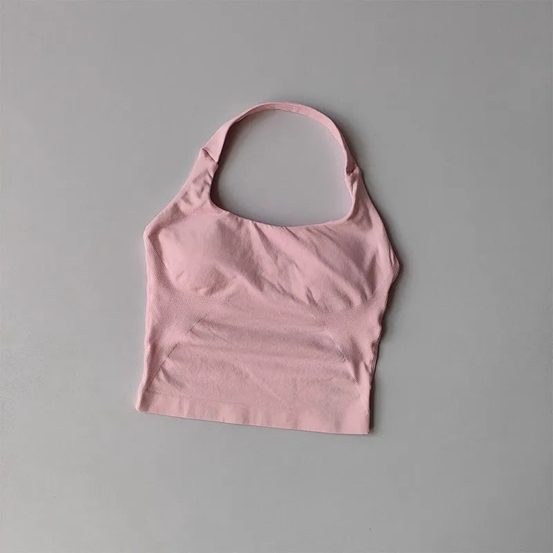 Women Halter Sports Bra Shockproof Yoga Running Fitness Vest
