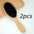 Bamboo Boar Bristle Hair Brush Air Cushion Scalp Detangling Comb