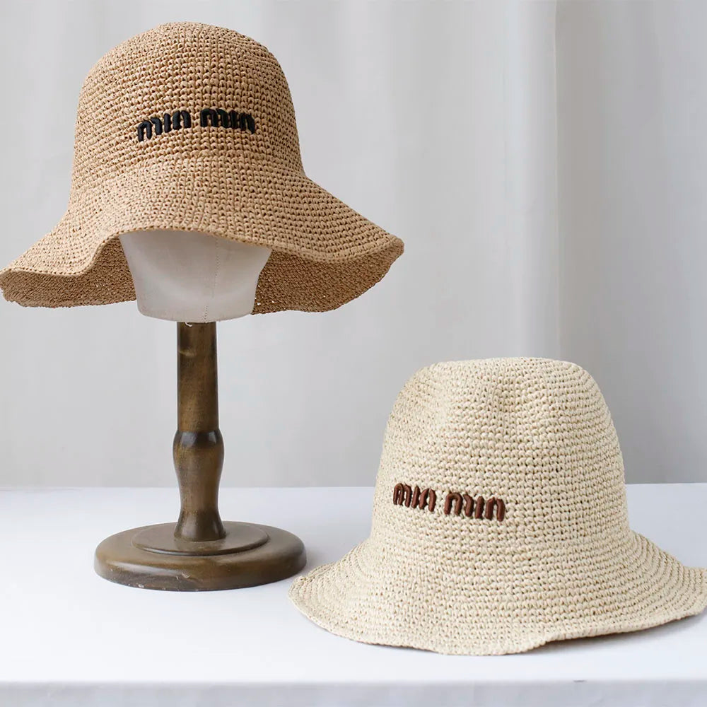 Wide Brim Straw Sun Hat for Women Foldable UV Beach Cap