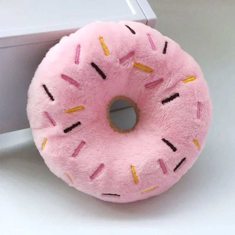 Donut Plush Squeaky Dog Toy for Small Medium Dogs