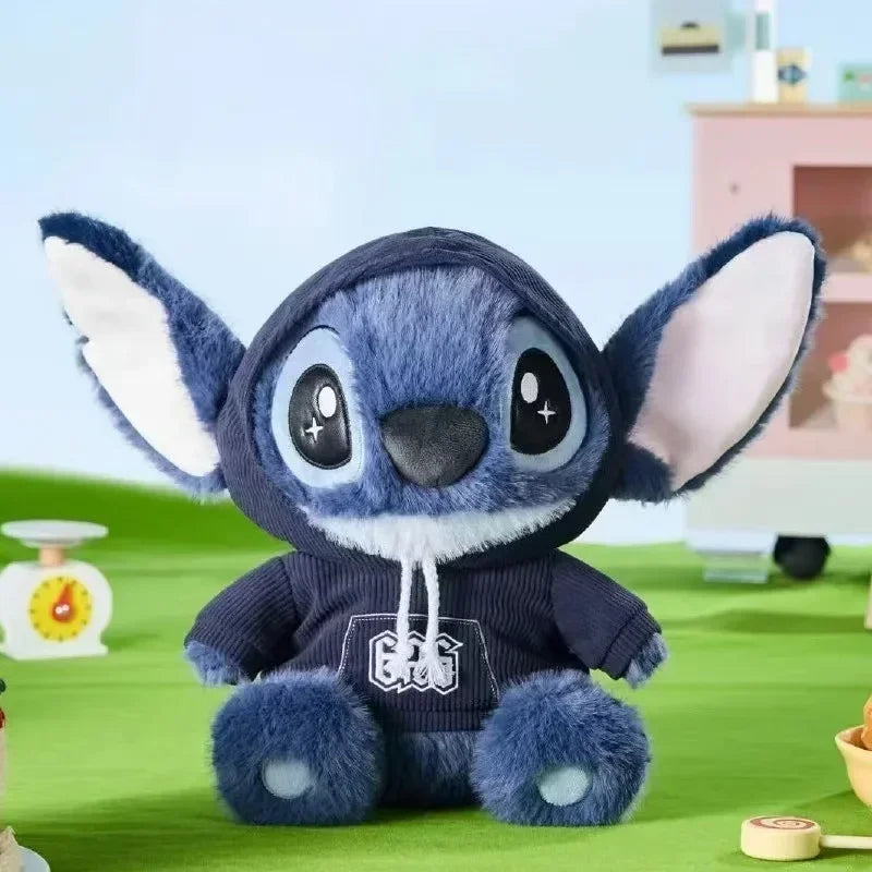 Cute Blue Alien Plush Doll with Overalls Stuffed Toy Birthday Gift