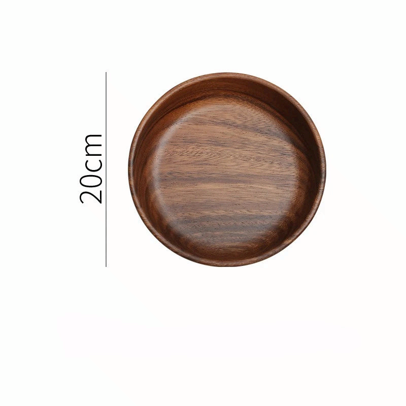 Walnut Wood Boat Bowl Solid Wooden Salad Fruit Bowl Vintage Kitchen Decor