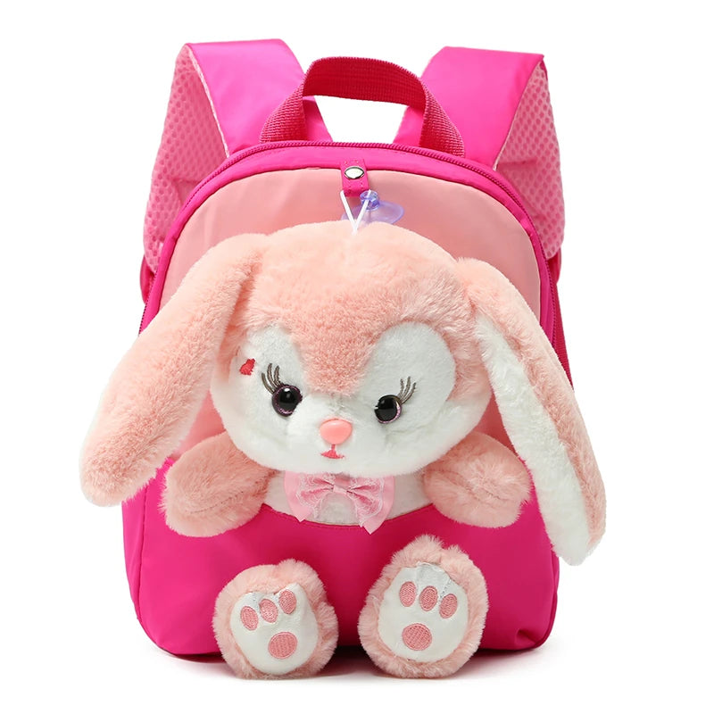 Kids 3D Plush Rabbit Backpack Cute Cartoon Preschool School Bag