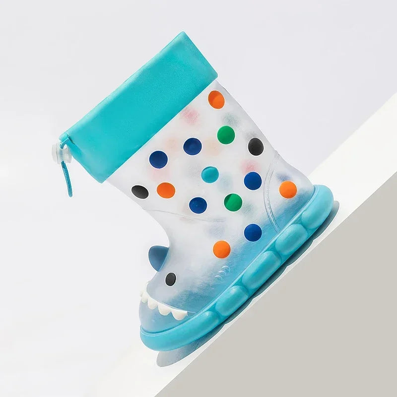 Kids Cartoon Rain Boots Waterproof Non Slip PVC Shoes for Boys Girls