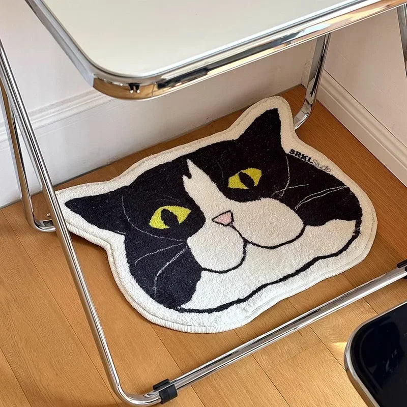 Cat Floor Mat Anti Slip Waterproof Stain Resistant Bathroom Bedroom Rug