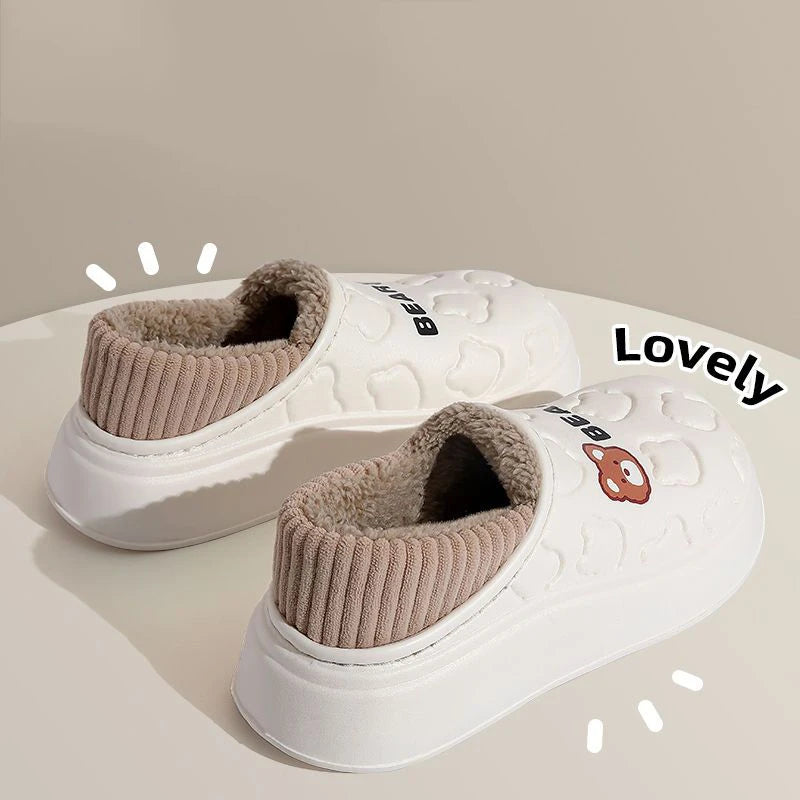 Waterproof Winter Plush Slippers for Women and Men