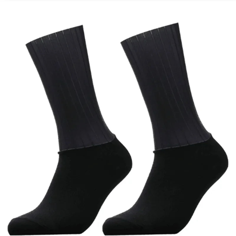 Anti Slip Silicone Aero Cycling Socks Men Breathable Running Bike Sports Socks