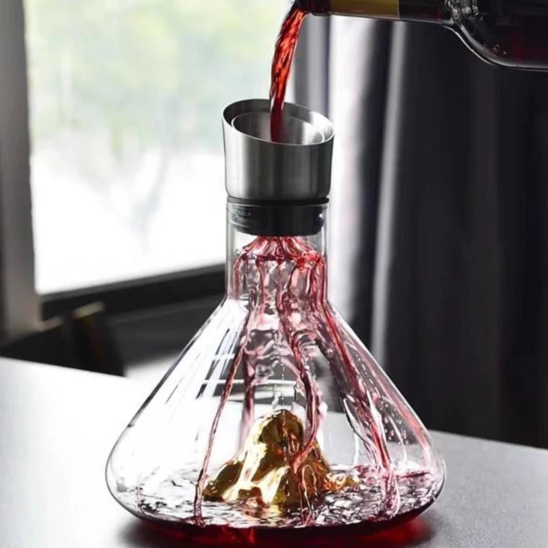 1500ml Crystal Whiskey Decanter Lead Free Glass Wine Carafe Thick Bar Accessory