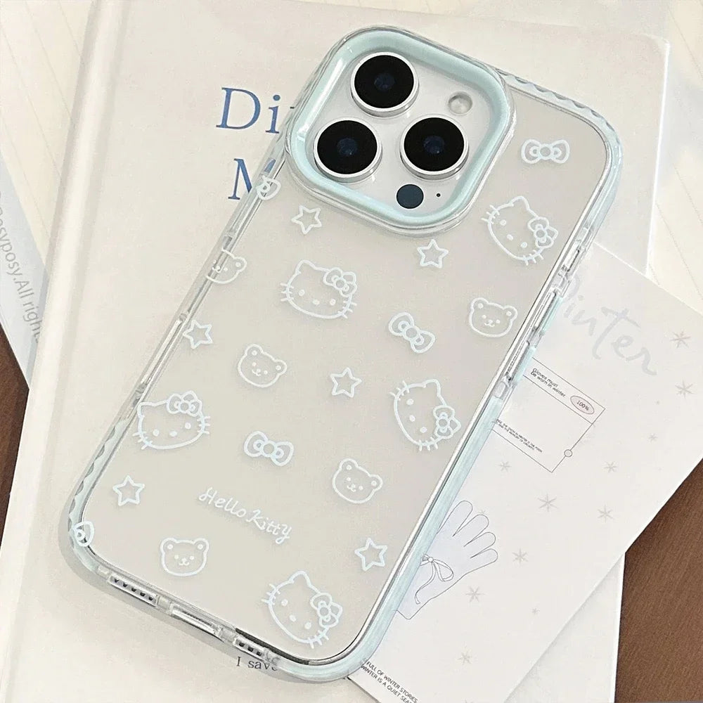 Transparent Bow Hello Kitty Shockproof iPhone Case