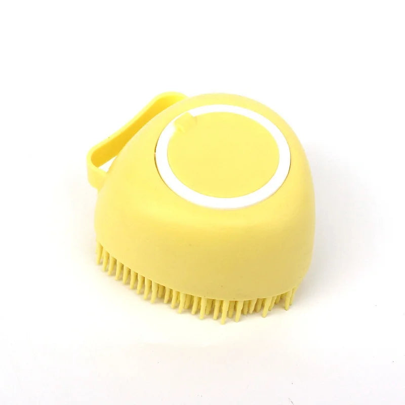 Pet Bath Brush with Shampoo Dispenser – Silicone Dog & Cat Massage Grooming Tool