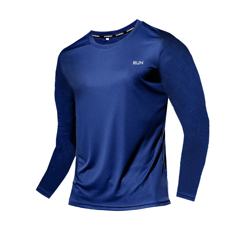 Men Ice Silk Long Sleeve Shirt Quick Dry Sun Protection Running Sports Top