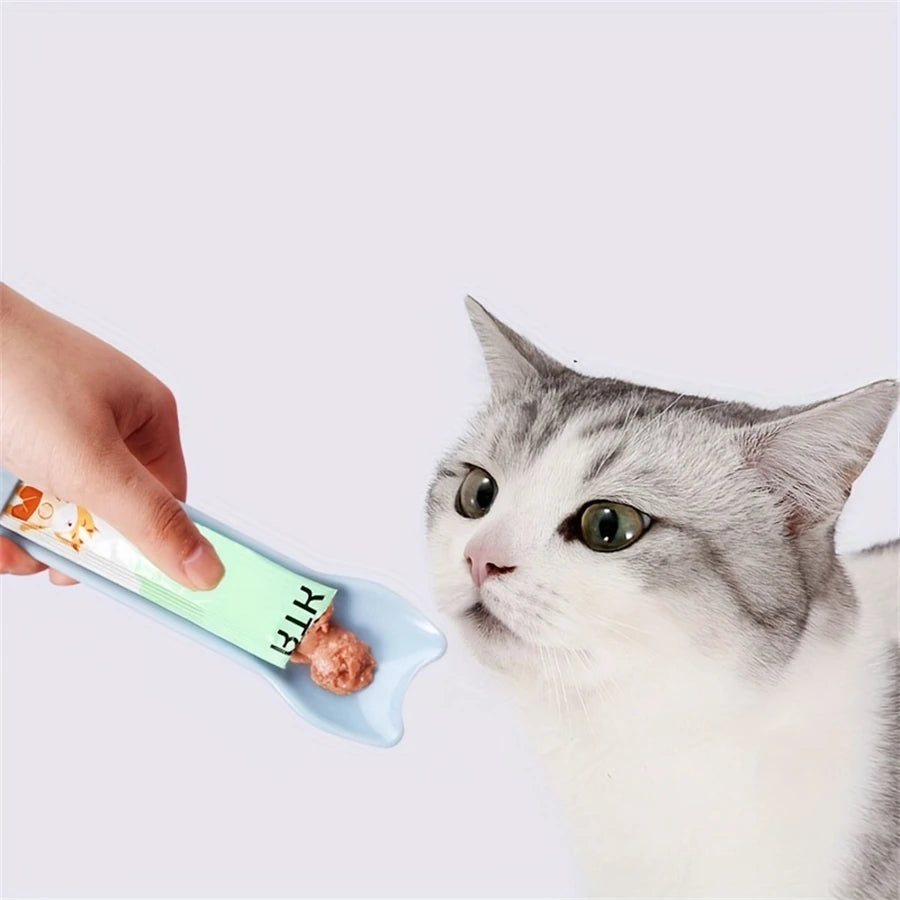 Cat Treat Squeeze Spoon Feeder for Lickable Wet Snacks