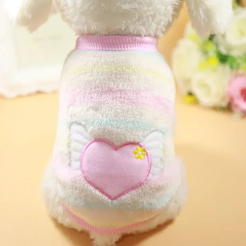 Winter Fleece Dog Vest Cartoon Pet Shirt