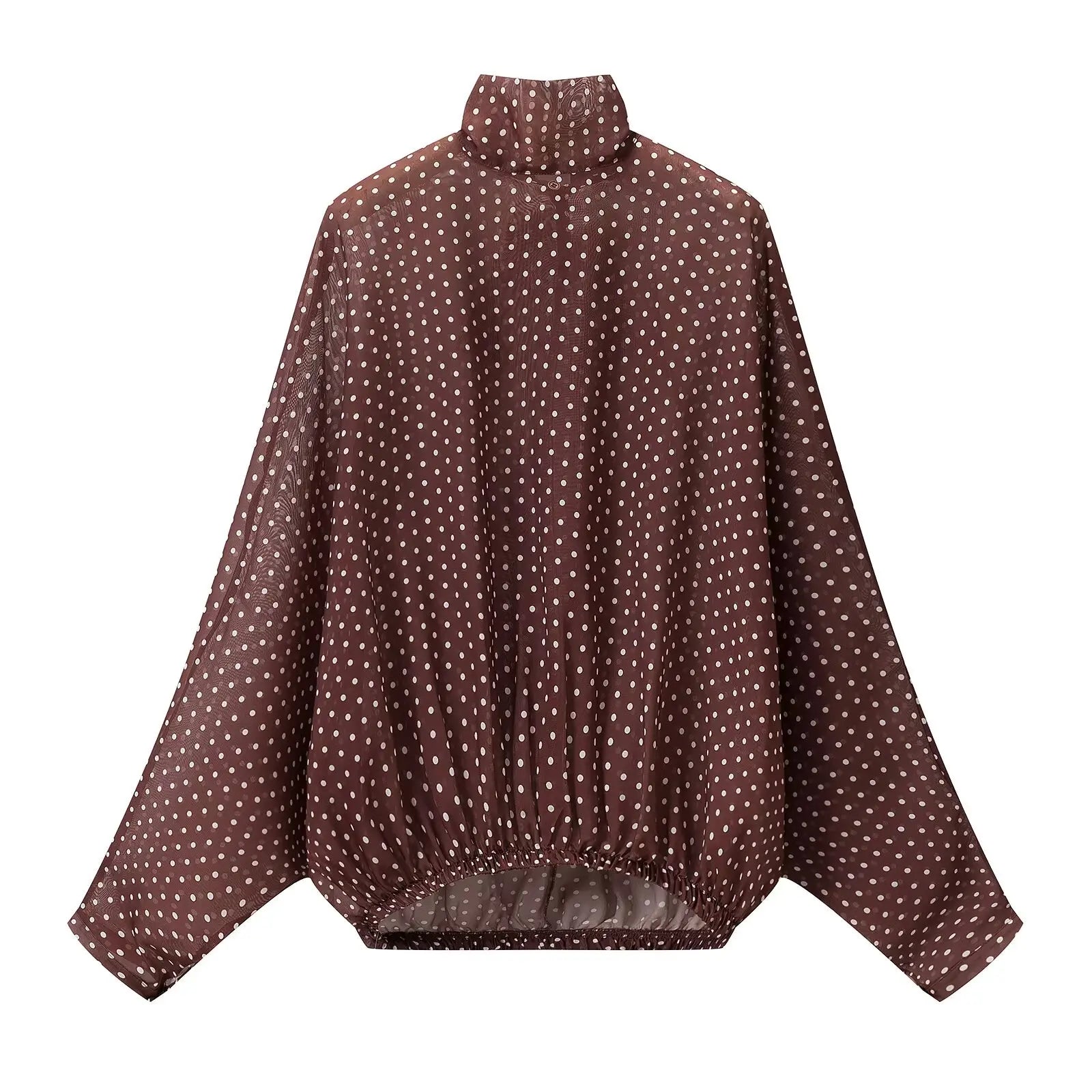 Women Polka Dot Blouse Skirt Set