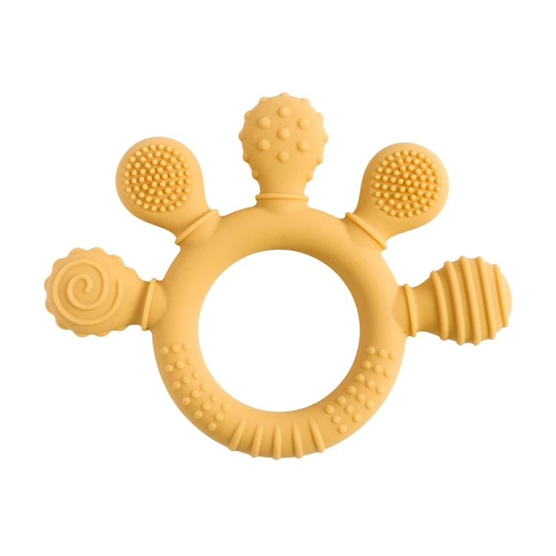 BPA Free Silicone Baby Teether Rattle Toy 0 12 Months