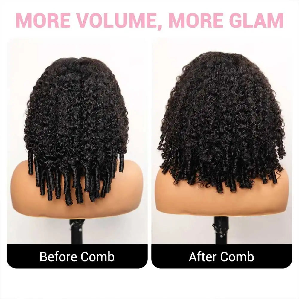 Burmese Curly Human Hair Wig – HD Lace Front Wig with Pre-Plucked Hairline