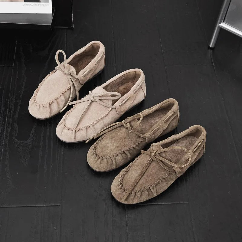 Women Leather Loafers Slip On