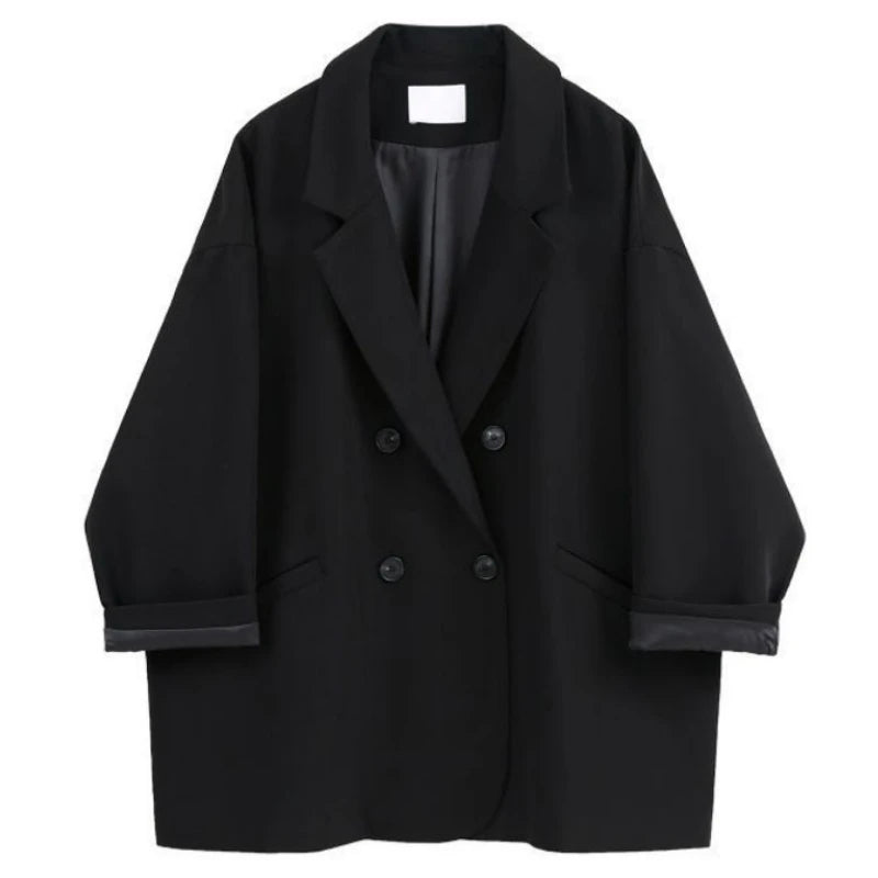 Oversized Black Blazer for Women Casual Streetwear Jacket