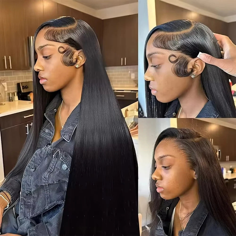 Straight Human Hair Wig – HD Lace Front Glueless Wig Natural Hairline