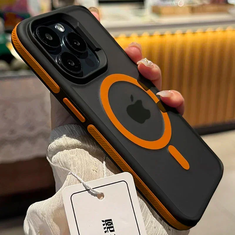 Bicolor Matte Frosted Magnetic Shockproof iPhone Case