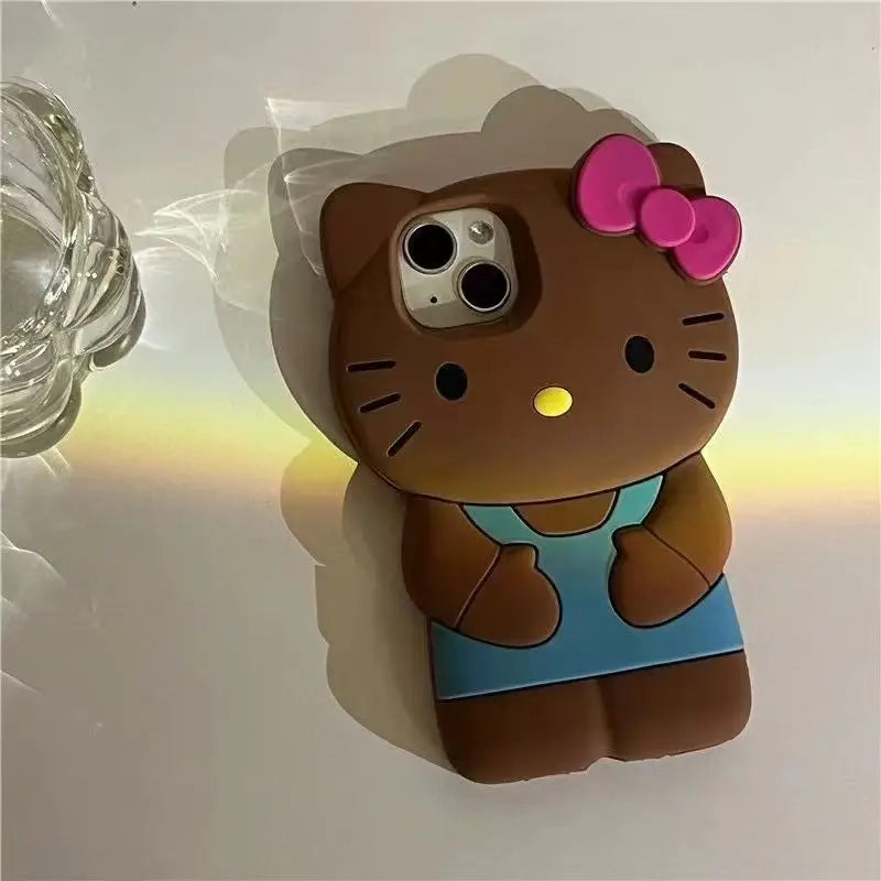Bowknot Kitty Cat 3D Silicone Soft iPhone Case