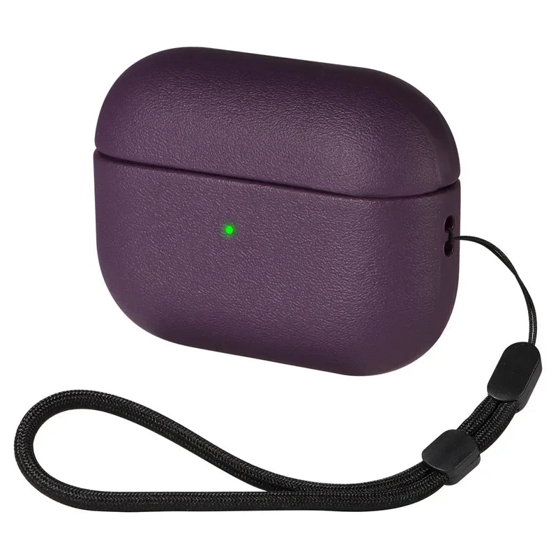 AirPods Pro/Pro 2 Leather Case Slim Protective Cover for AirPods 3/4 Shockproof Sleeve