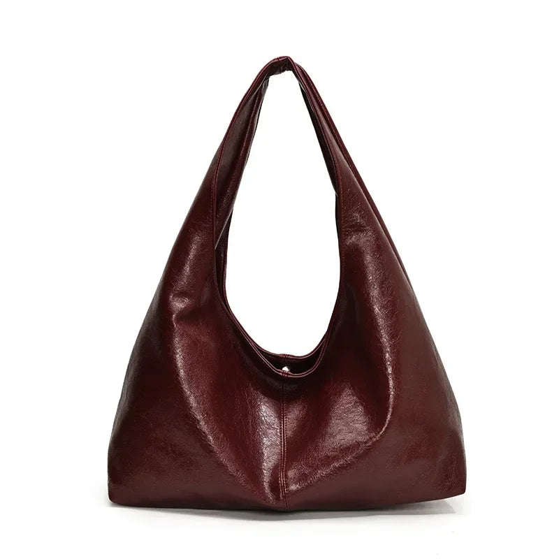 Women PU Leather Hobo Underarm Bag Large Capacity Shoulder Tote Y2K Handbag