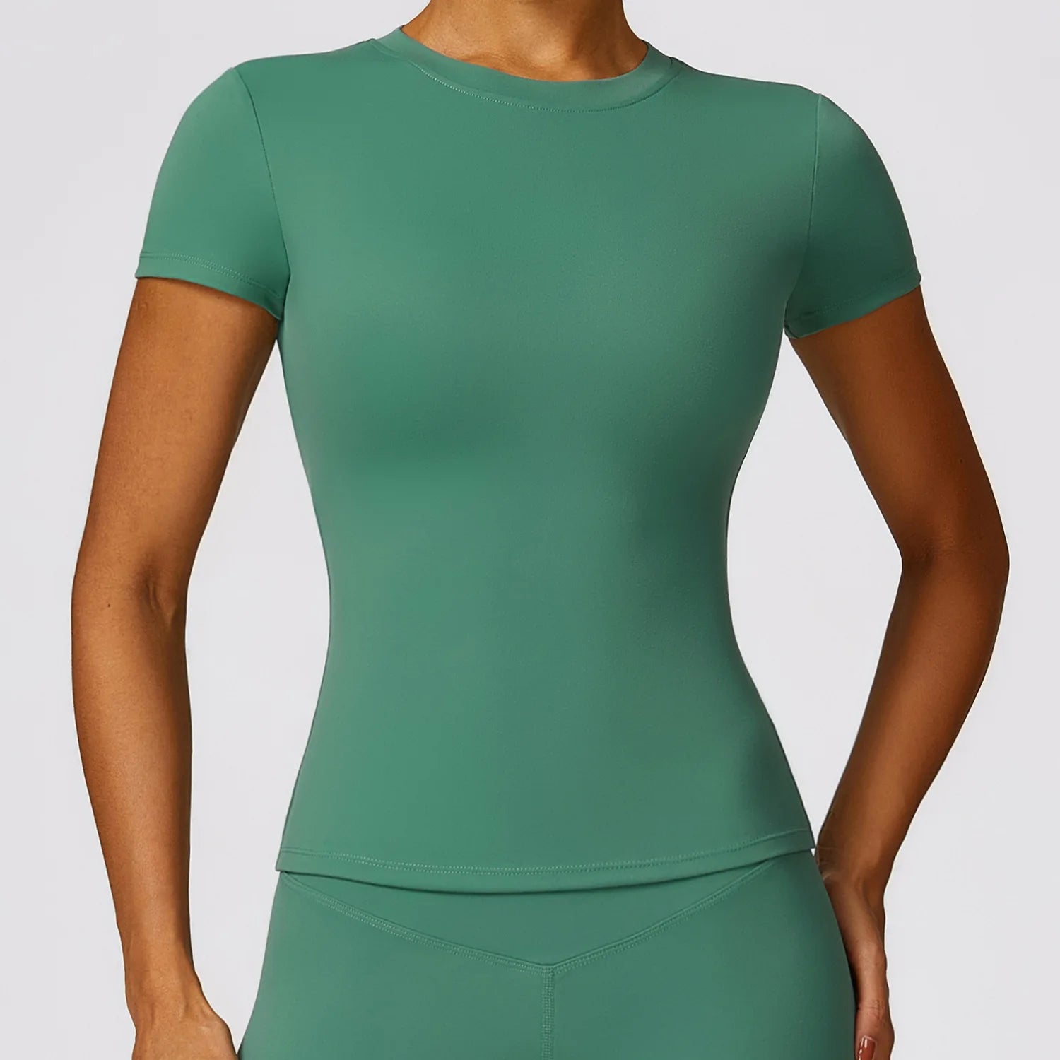 Women Running Sports T Shirt Short Sleeve Breathable Slim Fit Yoga Gym Top