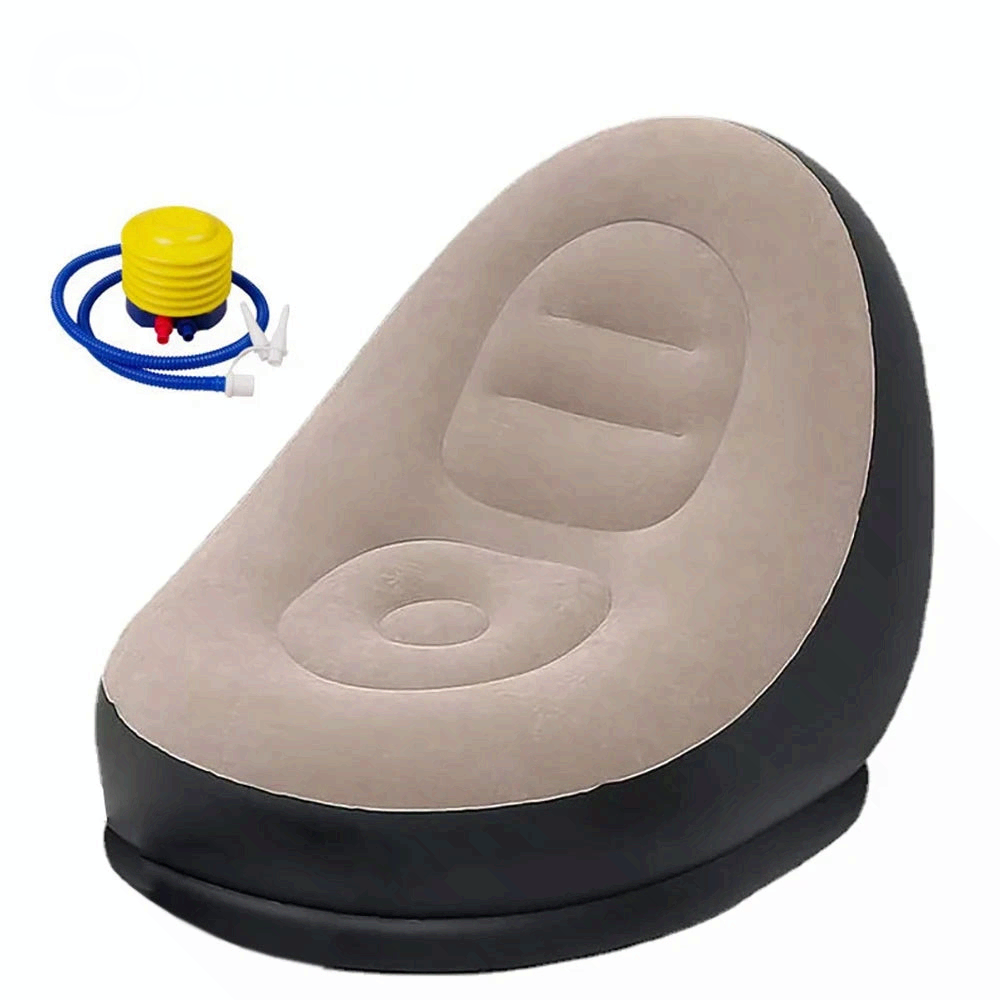 Inflatable Lounger with Ottoman Outdoor Portable Camping Couch Recliner Chair