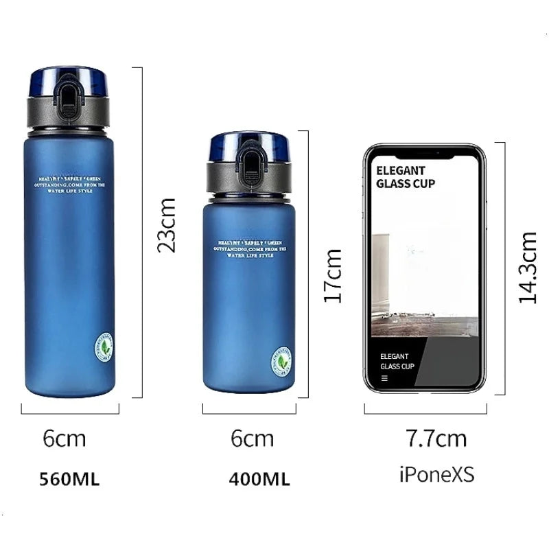 BPA Free Leakproof Water Bottle 400ml 560ml Portable Sports Bottle Gym Hiking Drinking Bottle