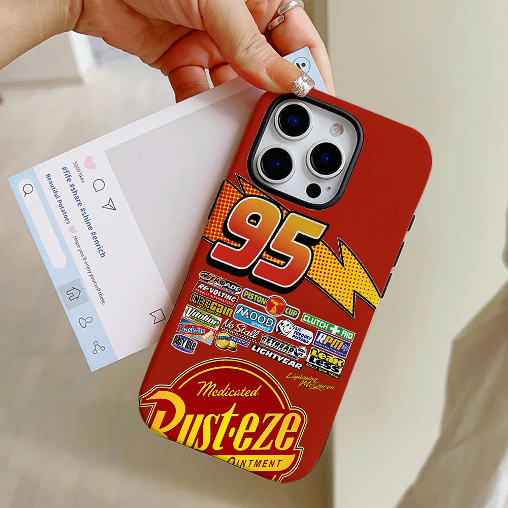 Cars Lightning McQueen 95 Double Layer Shockproof iPhone Case