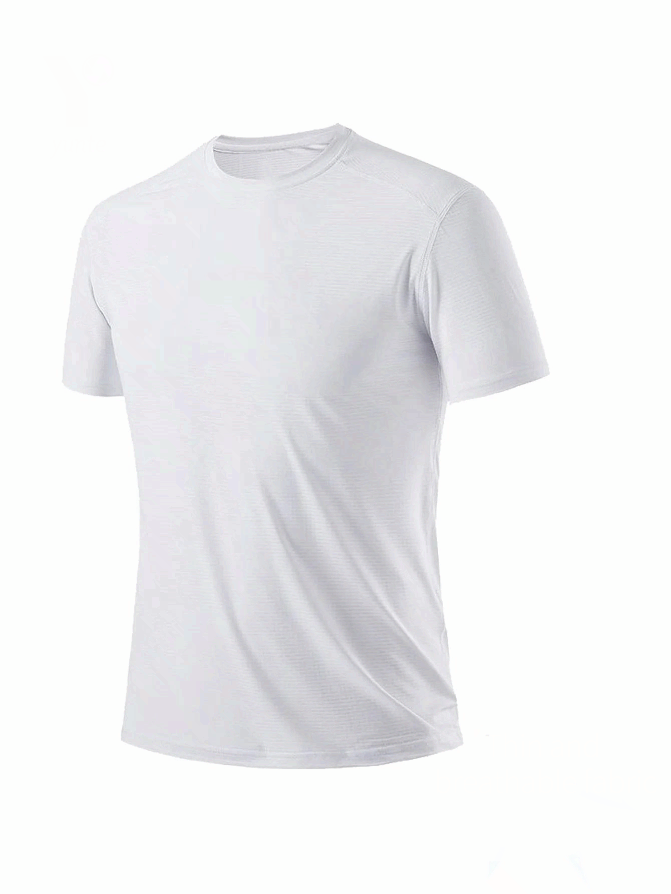 Men 7 Pack White Quick Dry Breathable Gym T Shirt Round Neck Fitness Running Tee