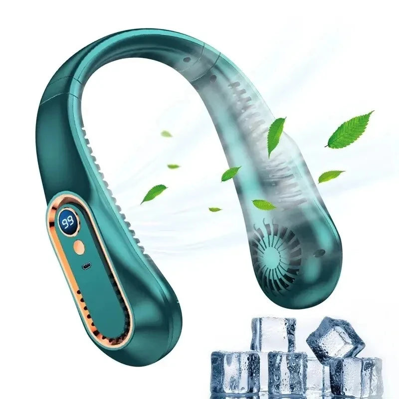 Hands-Free Neck Fan – Rechargeable Portable Personal Fan with Digital Screen