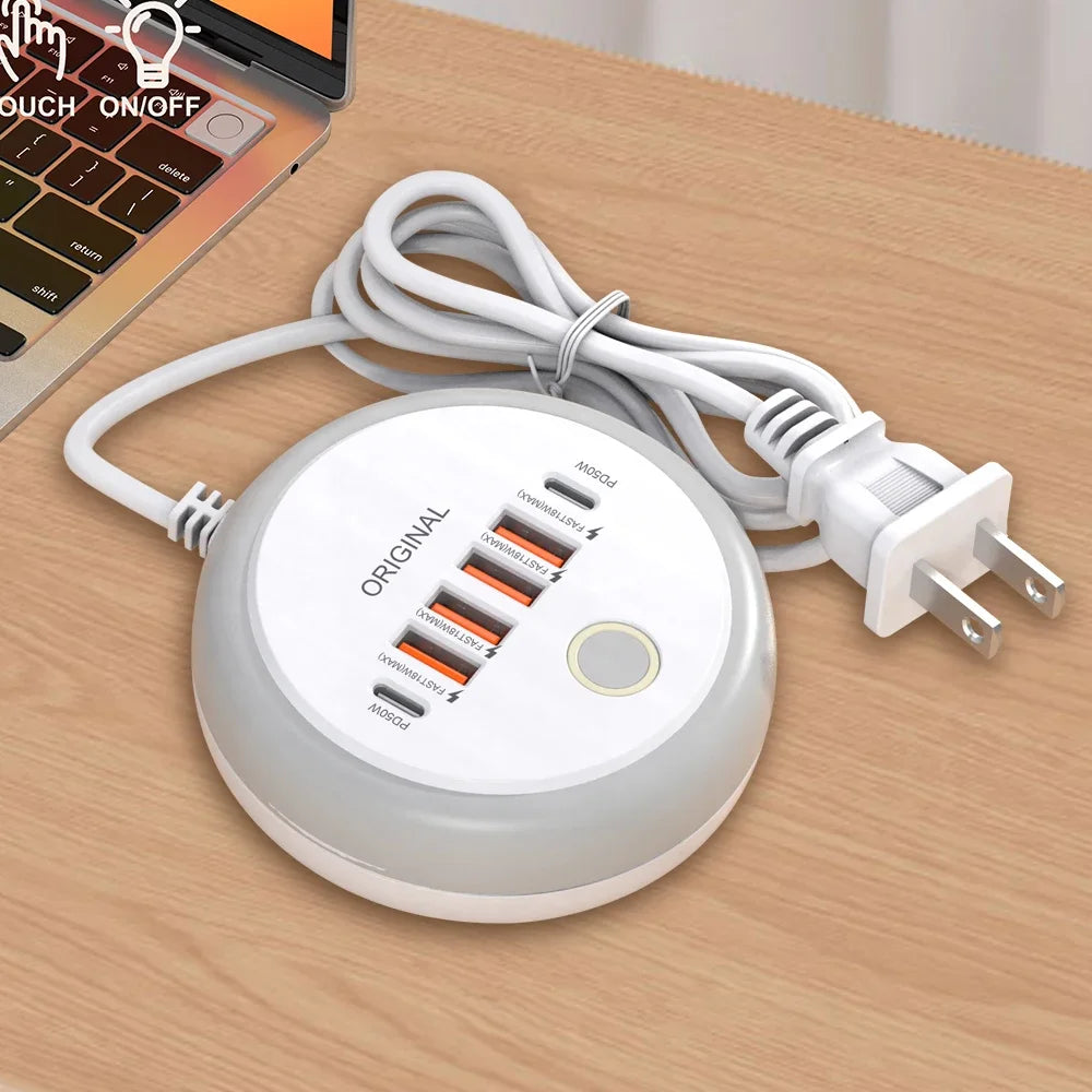 50W USB C Fast Charging Power Strip for iPhone