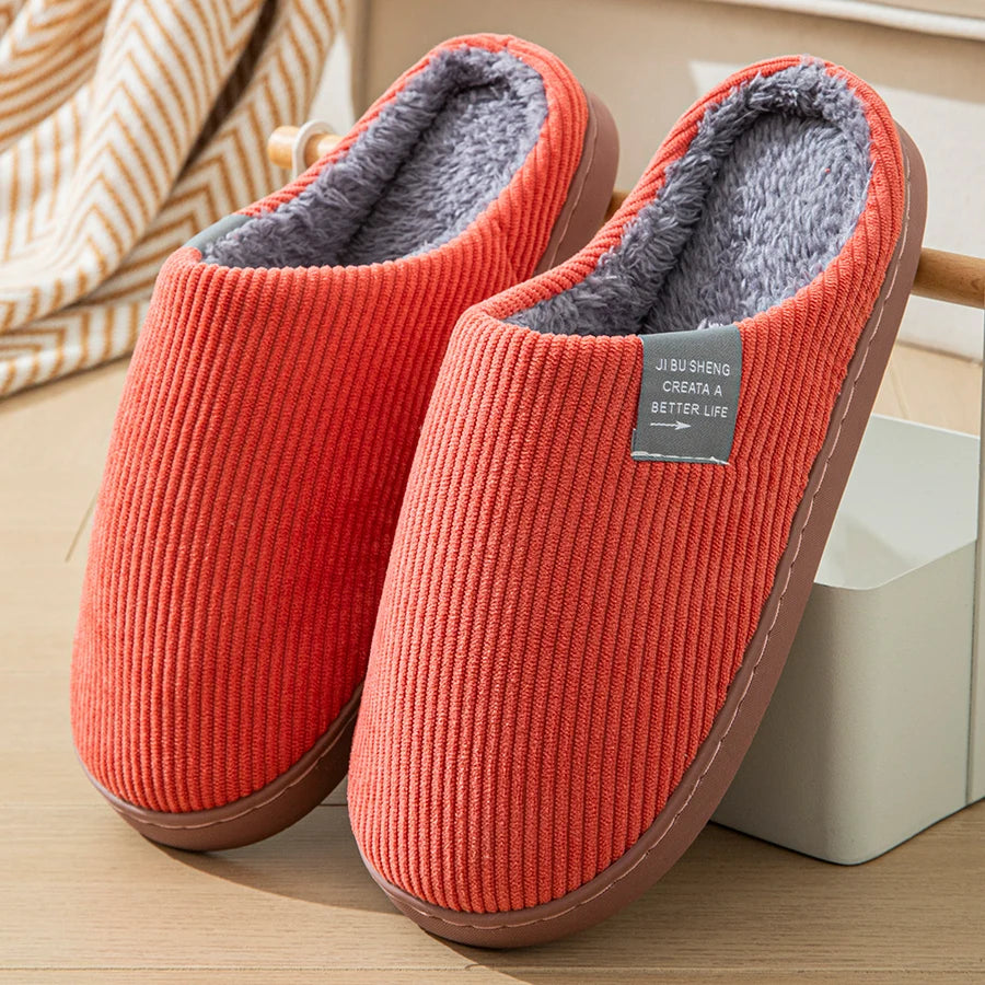 Women Warm House Slippers Soft Plush Indoor Shoes Non Slip Cozy Winter Home Slippers
