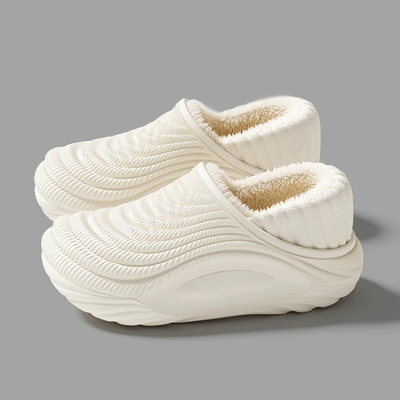 Women’s Waterproof EVA Plush Slippers Warm Non Slip Winter Home Shoes