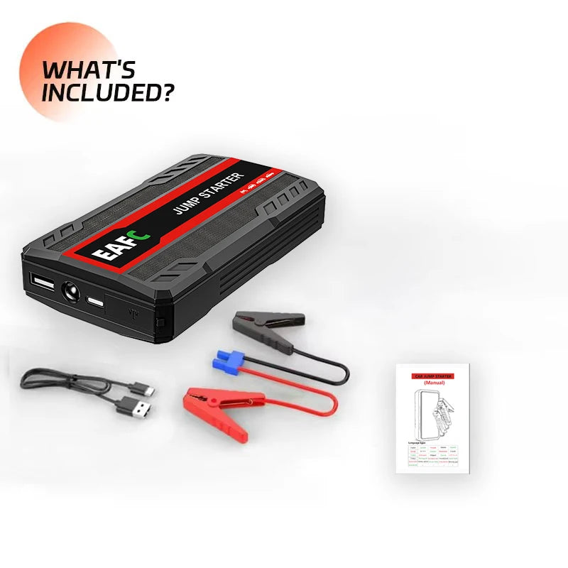 Portable Car Jump Starter 600A 12V – Emergency Battery Booster Power Bank for Petrol Vehicles