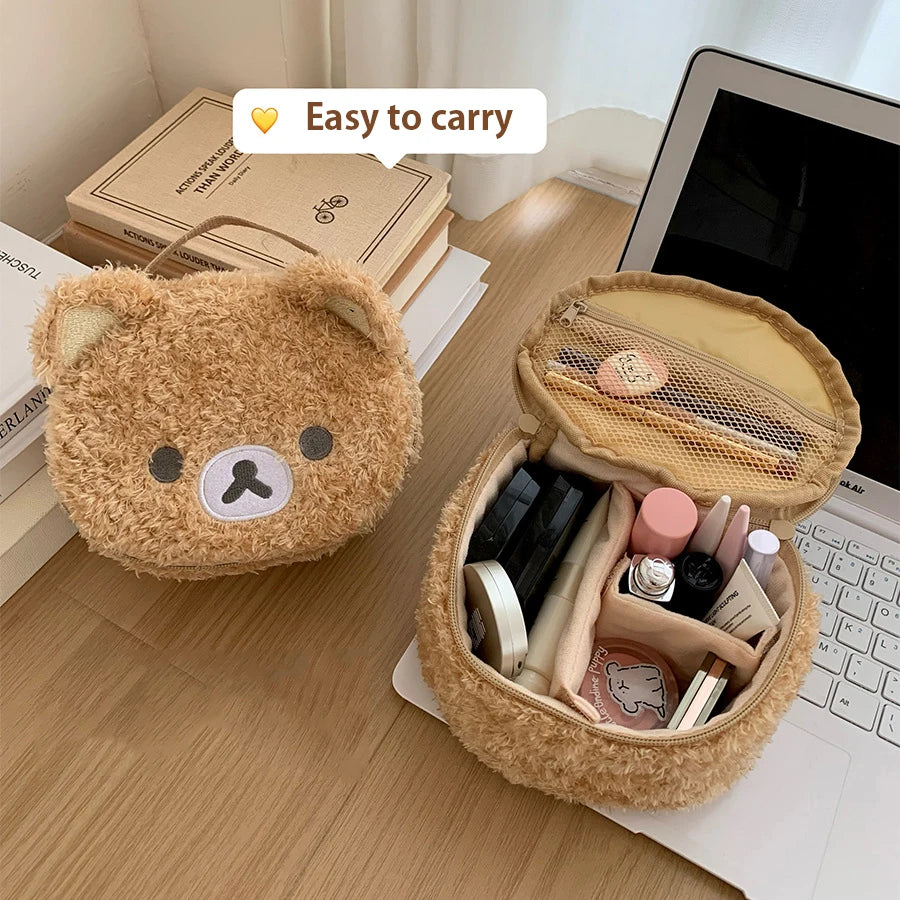Plush Bear Makeup Bag Cosmetic Storage Organizer Pouch