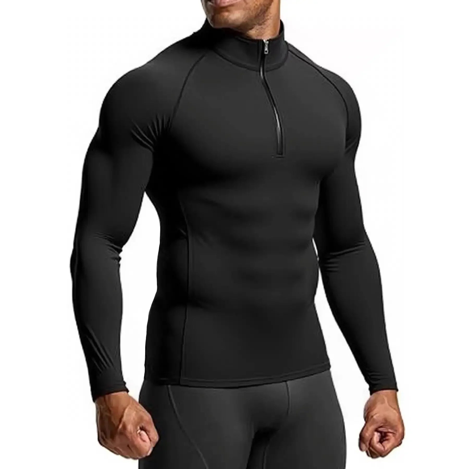 Men Compression Long Sleeve Gym T Shirt Slim Fit Running Fitness Sports Top