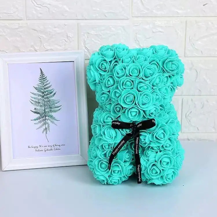Rose Flower Teddy Bear Gift with Box for Women