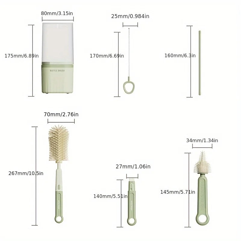 Baby Silicone Bottle Brush Portable Cleaning Set