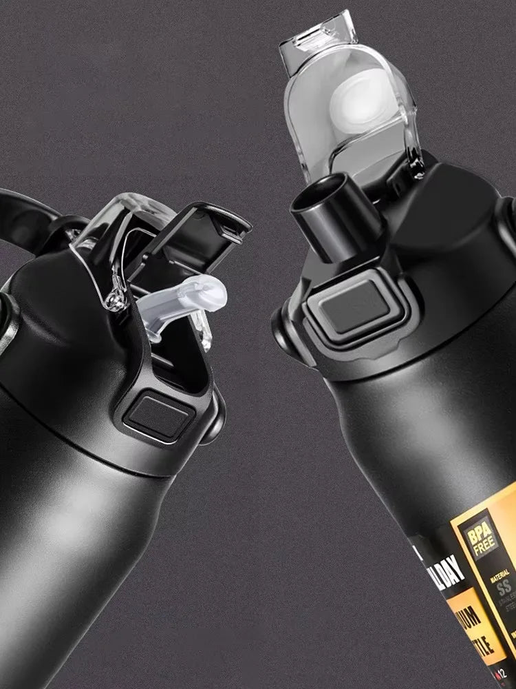 Stainless Steel Vacuum Insulated Water Bottle 800ml 1000ml 1500ml Leakproof Thermal Flask with Straw