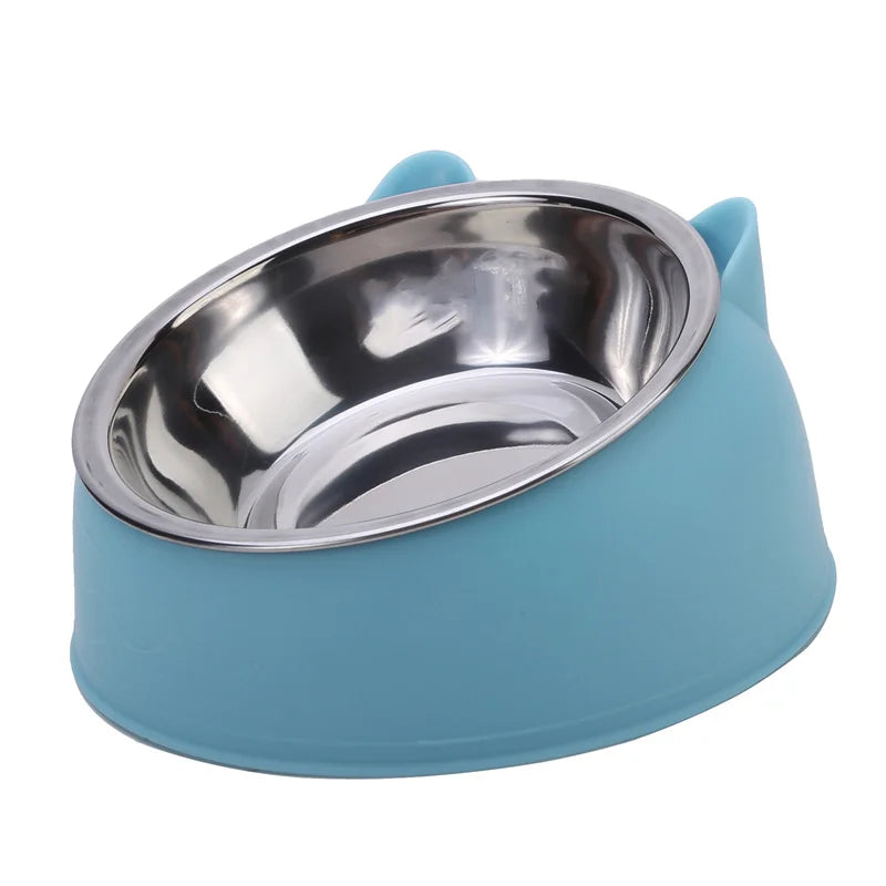 Inclined Stainless Steel Cat Bowl for Cats and Dogs