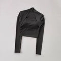Women Long Sleeve Yoga Top with Chest Support Quick Dry Sportswear Shawl Style