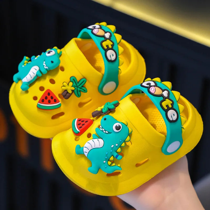 Kids Dinosaur Clogs Sandals Anti Slip Cartoon Summer Beach Shoes for Boys and Girls