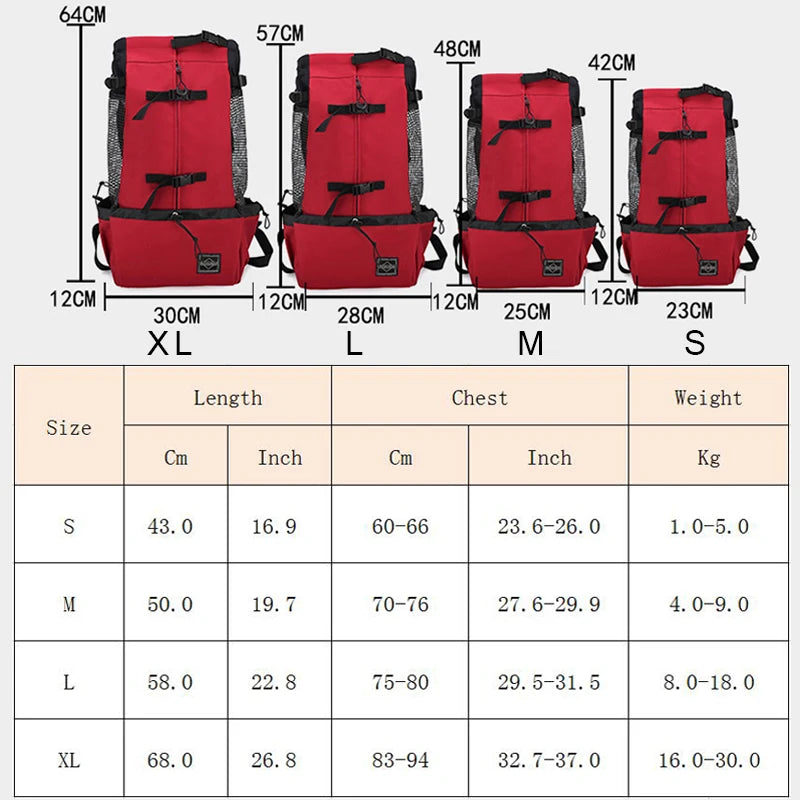 Breathable Dog Carrier Backpack Strong Nylon Pet Travel Backpack