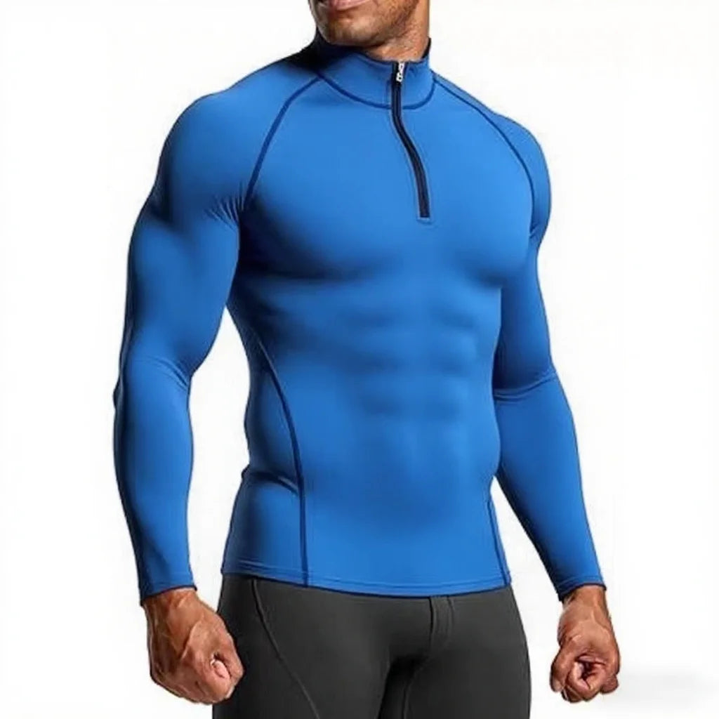 Men Compression Long Sleeve Gym T Shirt Slim Fit Running Fitness Sports Top