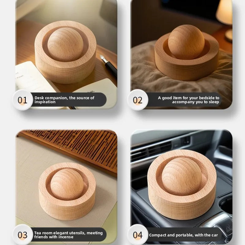 Solid Wood Essential Oil Diffuser Ball Aromatherapy Home Odor Eliminator